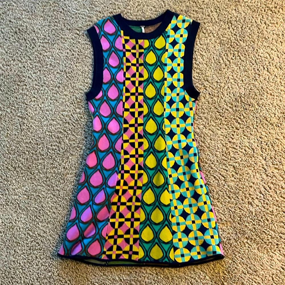 Free People geometric design knit sweater dress